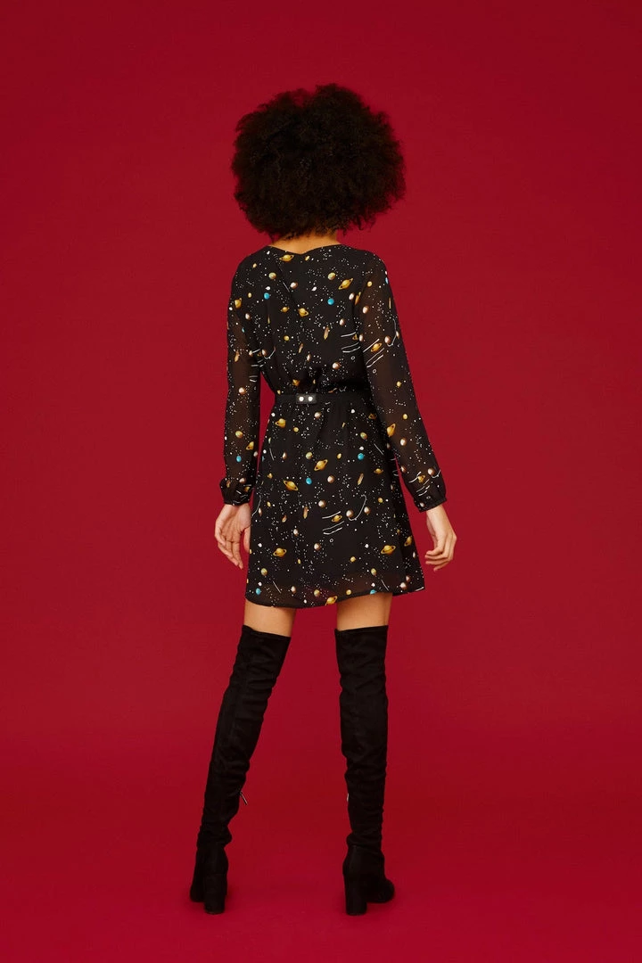 Minueto Tami Galaxi 60's Dress Black New In