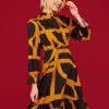 Minueto Takara Geo 60's Dress Mustard