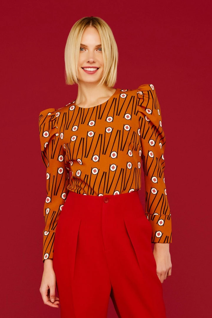 Minueto Chopsticks Sushi 60's Top Brown New In