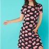 New In Minueto Polly Lips 60's Dress Pink