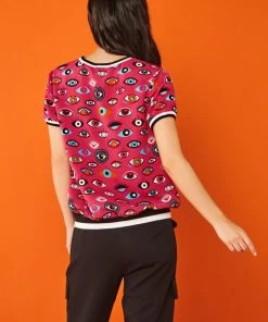 New In Minueto Eyes 70's Top Pink