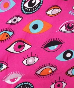 New In Minueto Eyes 70's Midi Dress Pink