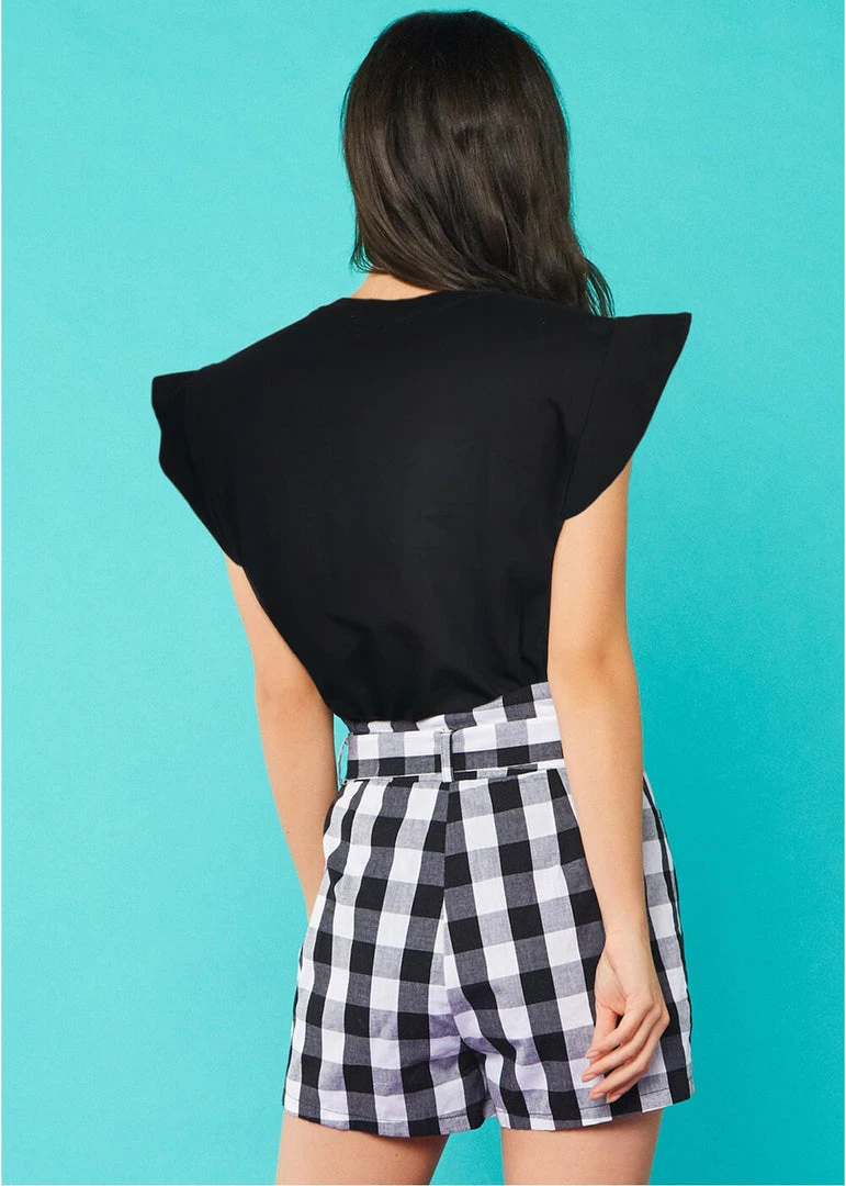 Minueto Rock Cat 80's T-Shirt Black