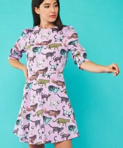 New In Minueto Lilan Cat 80's Dress Purple