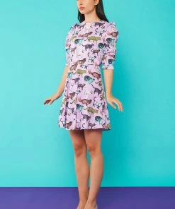 New In Minueto Lilan Cat 80's Dress Purple