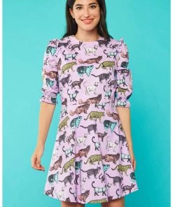 New In Minueto Lilan Cat 80's Dress Purple