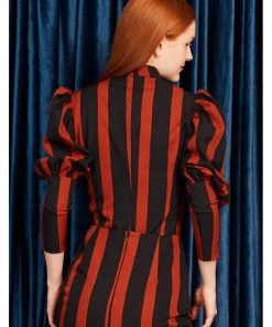 New In Minueto Finley Stripe 70's Top Brown