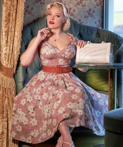 Miss Candyfloss Chana Amber 40's Swing Dress Punch New In