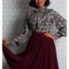 Miss Candyfloss Becky Bo 50's Swing Skirt Boysenberry Wine New In