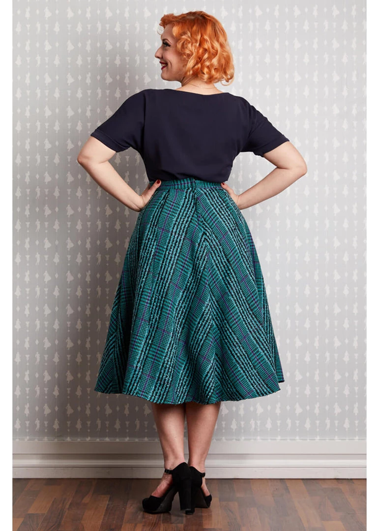 New In Miss Candyfloss Helora 50's Swing Skirt Teal