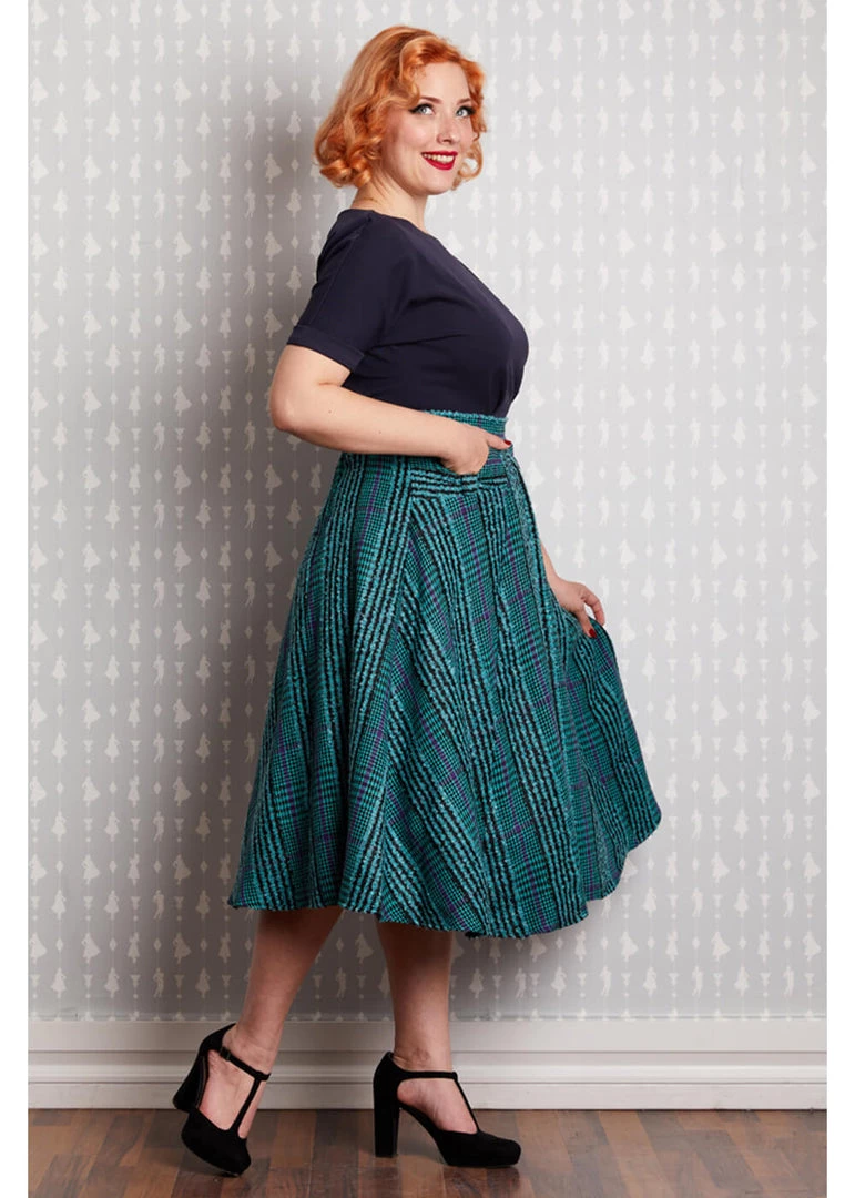 New In Miss Candyfloss Helora 50's Swing Skirt Teal
