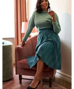 New In Miss Candyfloss Helora 50's Swing Skirt Teal