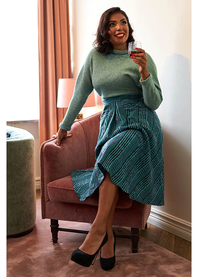 New In Miss Candyfloss Helora 50's Swing Skirt Teal