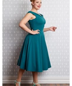 Miss Candyfloss Ida Kat 50's Swing Dress Teal