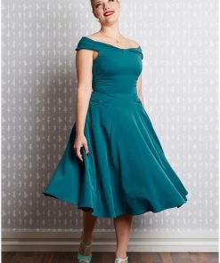 Miss Candyfloss Ida Kat 50's Swing Dress Teal