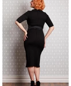Miss Candyfloss Kitti Lou 50's Pencil Dress Black New In