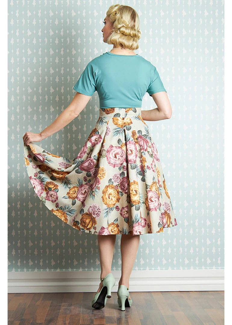 Miss Candyfloss Aria Roses 50's Swing Skirt Multi