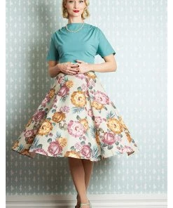 Miss Candyfloss Aria Roses 50's Swing Skirt Multi