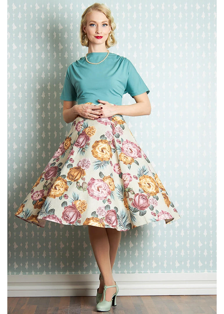 Miss Candyfloss Aria Roses 50's Swing Skirt Multi
