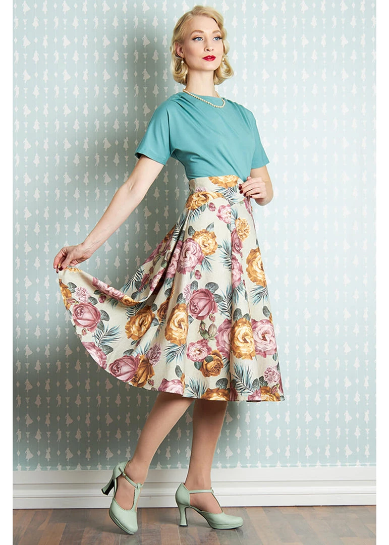Miss Candyfloss Aria Roses 50's Swing Skirt Multi