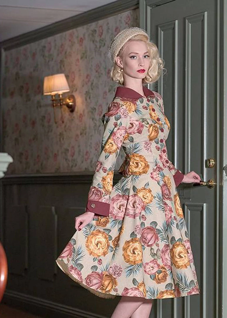 Miss Candyfloss Aria Roses 50's Swing Skirt Multi