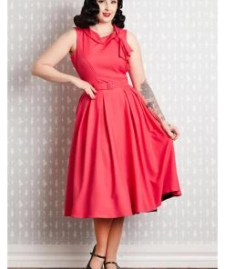 New In Miss Candyfloss Thelise 50's Swing Dress Coral