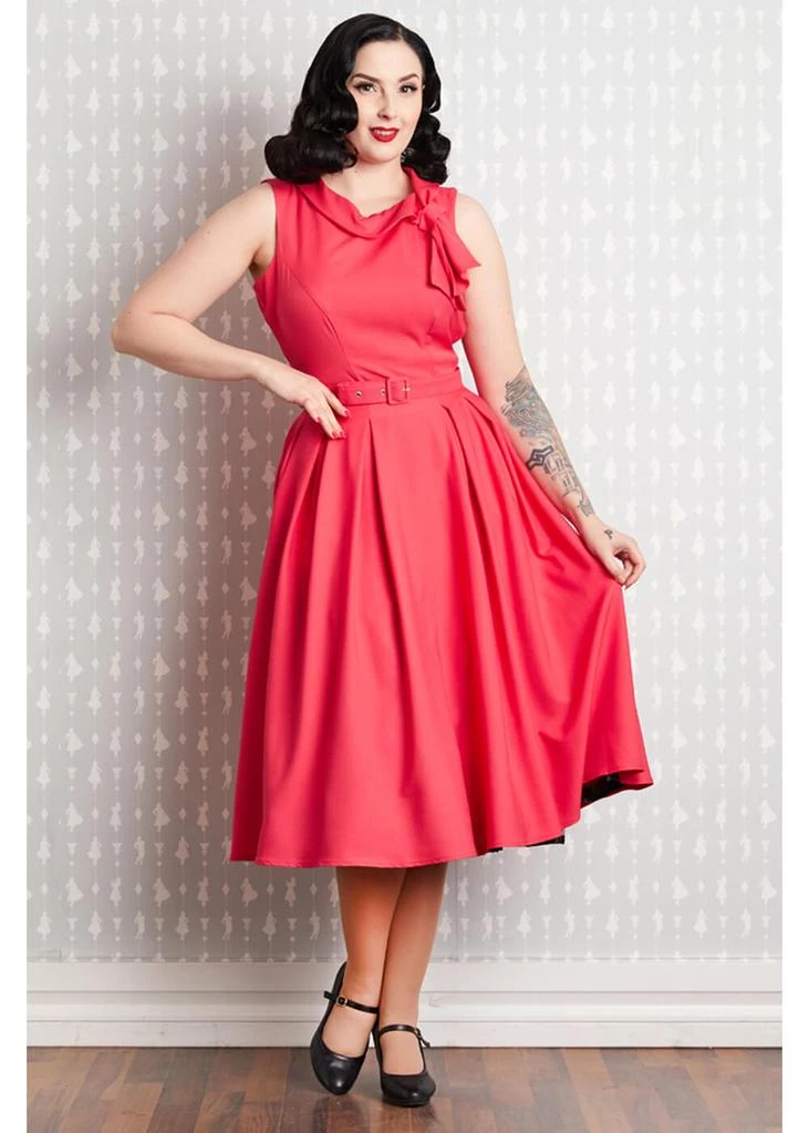 New In Miss Candyfloss Thelise 50's Swing Dress Coral