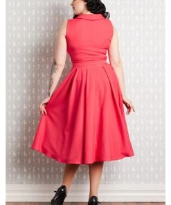 New In Miss Candyfloss Thelise 50's Swing Dress Coral