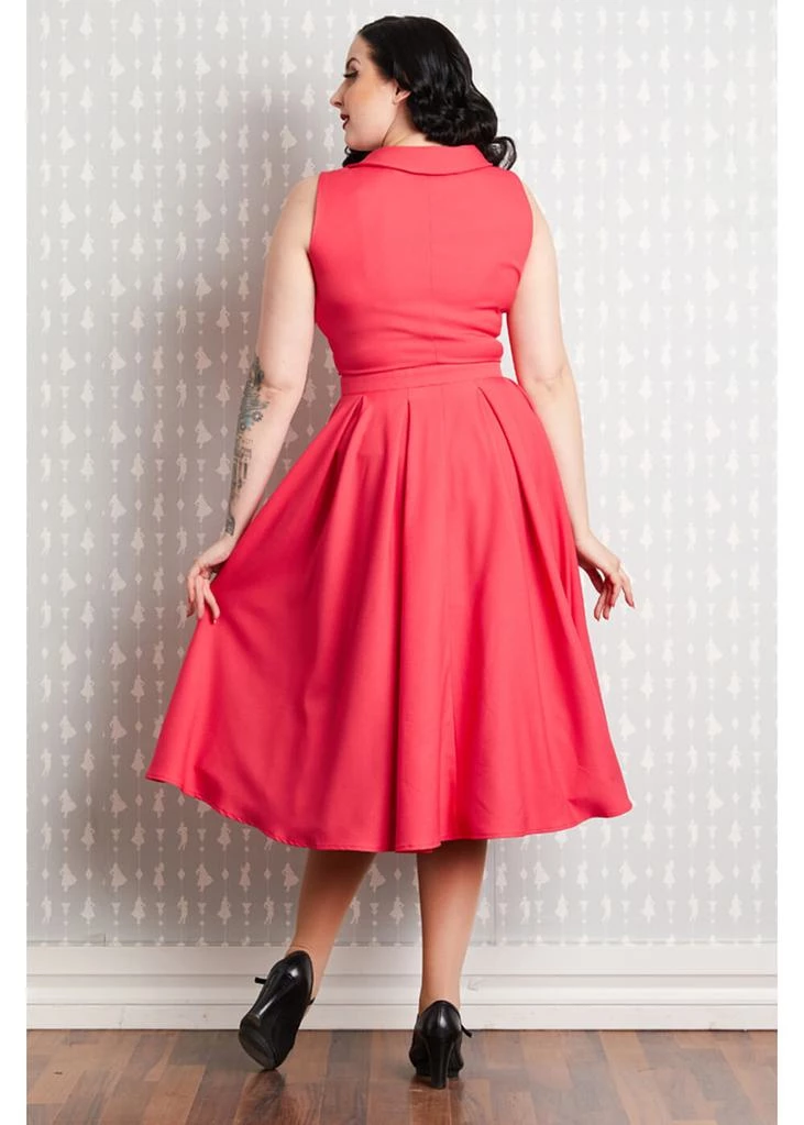 New In Miss Candyfloss Thelise 50's Swing Dress Coral
