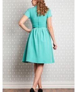 New In Miss Candyfloss Sarita 40's Swing Dress Clear Blue