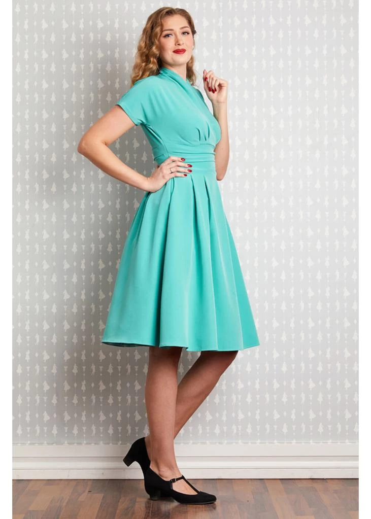 New In Miss Candyfloss Sarita 40's Swing Dress Clear Blue