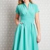 New In Miss Candyfloss Sarita 40's Swing Dress Clear Blue