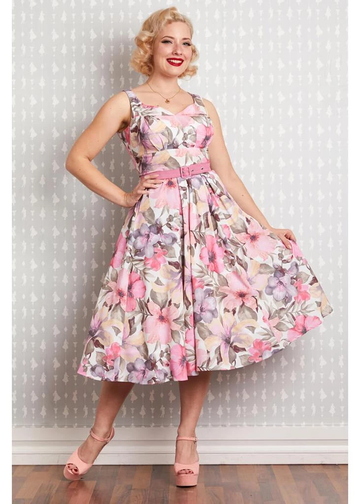 New In Miss Candyfloss Kaitlin Taffy 50's Swing Dress Pink