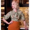 New In Miss Candyfloss Janelle Amber 40's Blouse Rust