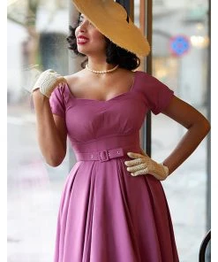 New In Miss Candyfloss Petunia 50's Swing Dress Violet