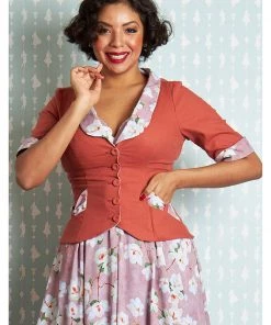 Miss Candyfloss Lexi Amber 40's Jacket Punch Pink