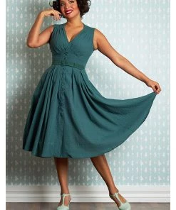 Miss Candyfloss Killah Gia 50's Swing Dress Emerald Green