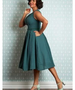 Miss Candyfloss Killah Gia 50's Swing Dress Emerald Green