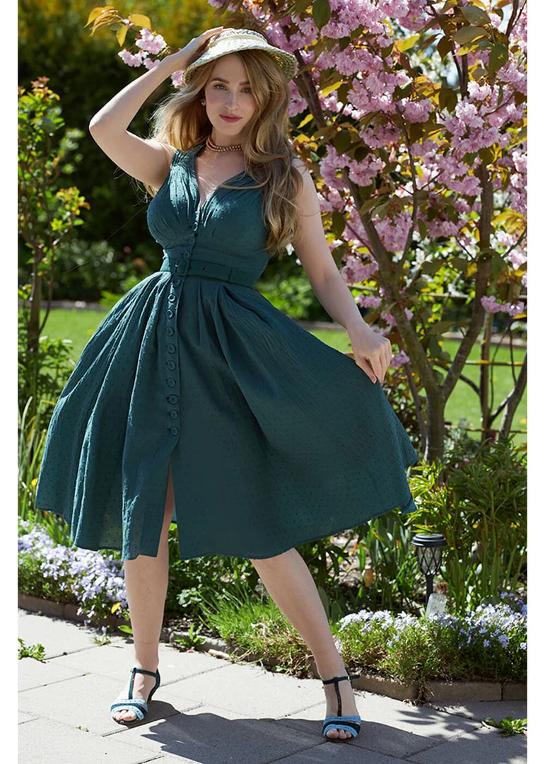 Miss Candyfloss Killah Gia 50's Swing Dress Emerald Green