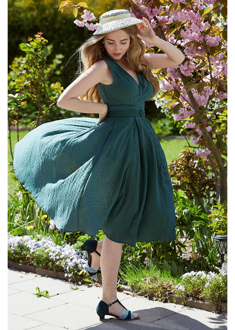 Miss Candyfloss Killah Gia 50's Swing Dress Emerald Green