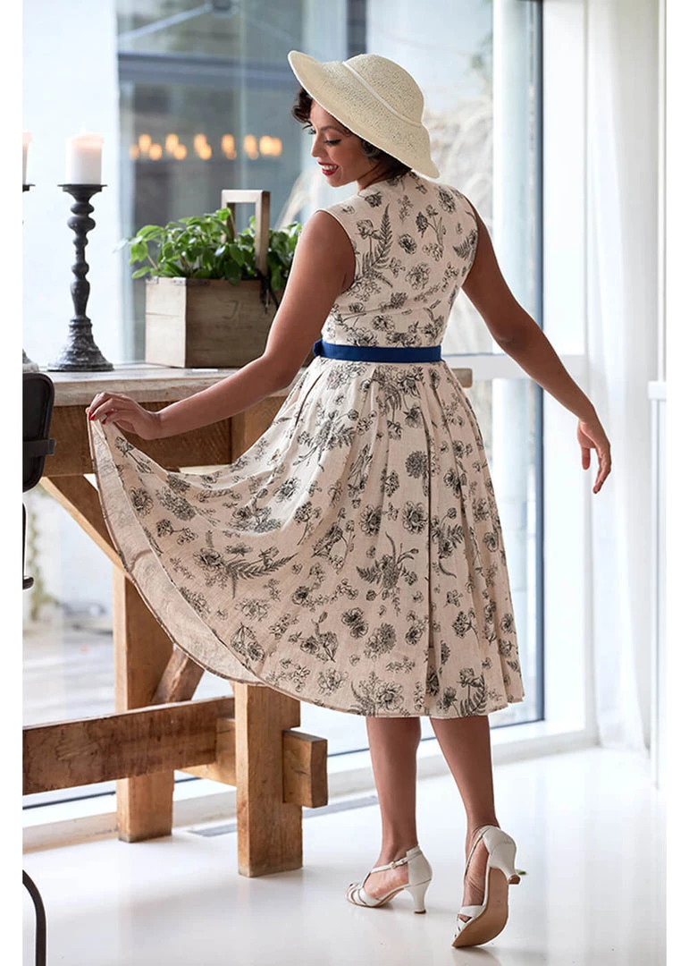 New In Miss Candyfloss Krista Lee 50's Swing Dress Navy