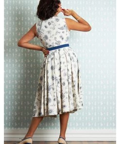 New In Miss Candyfloss Krista Lee 50's Swing Dress Navy