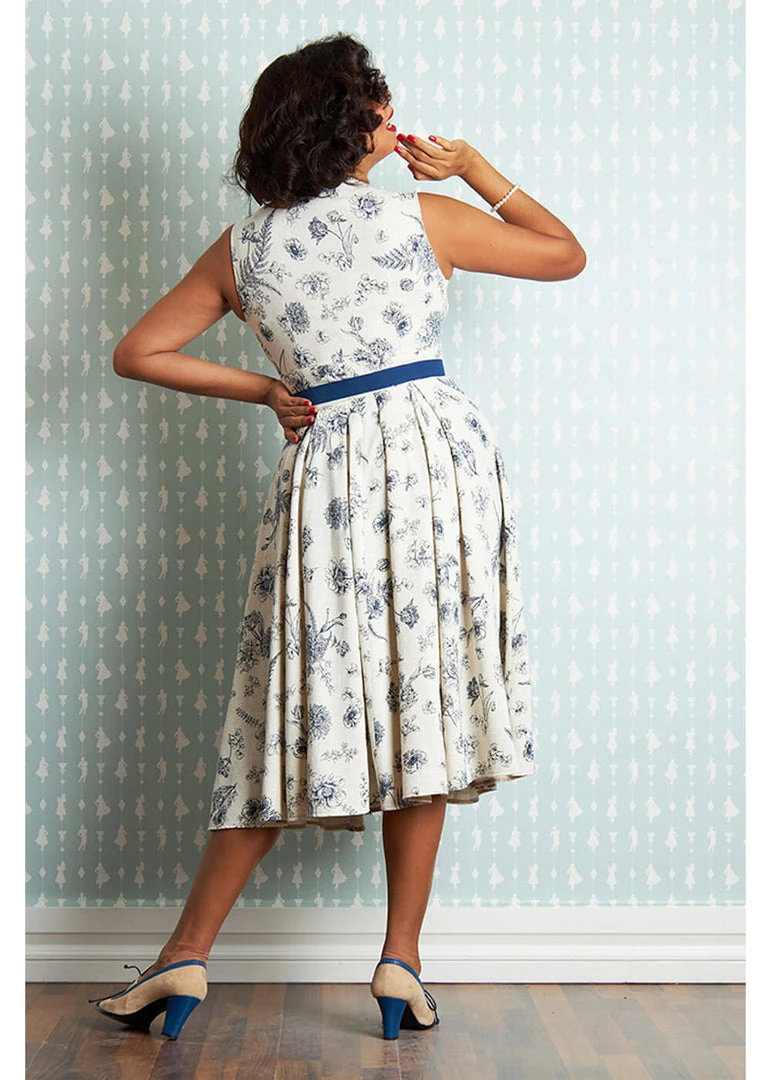 New In Miss Candyfloss Krista Lee 50's Swing Dress Navy