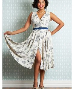 New In Miss Candyfloss Krista Lee 50's Swing Dress Navy