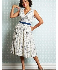 New In Miss Candyfloss Krista Lee 50's Swing Dress Navy