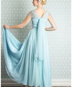 New In Miss Candyfloss Danjela Lee 50's Gown Maxi Dress Celestine Blue