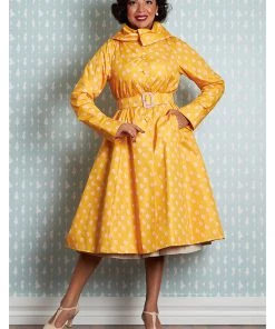 Miss Candyfloss Luna Sun Water Resistant 50's Coat Yellow