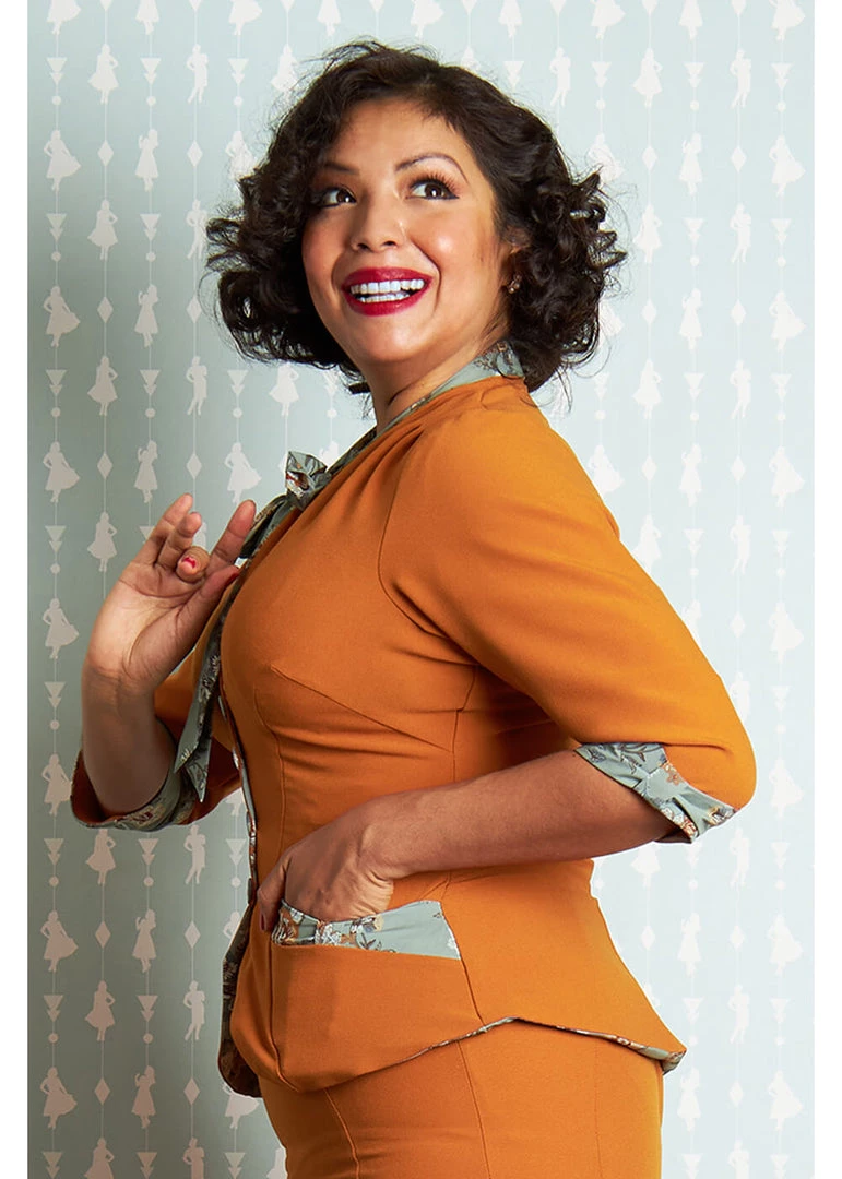 Miss Candyfloss Bonny Fire 40's Blazer Jacket Rust