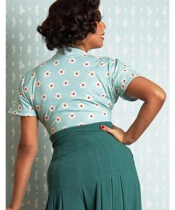 New In Miss Candyfloss Vivienne Gia 40's Top Green