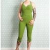 Miss Candyfloss Mitsy Gia 50's Halter Jumpsuit Green